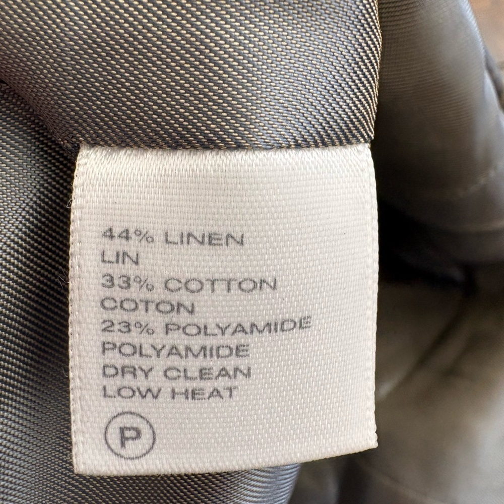 Lafayette 148 New York Linen Blend Gray Sleeveless V-Notch Shell Top Size 10 - Picture 4 of 6
